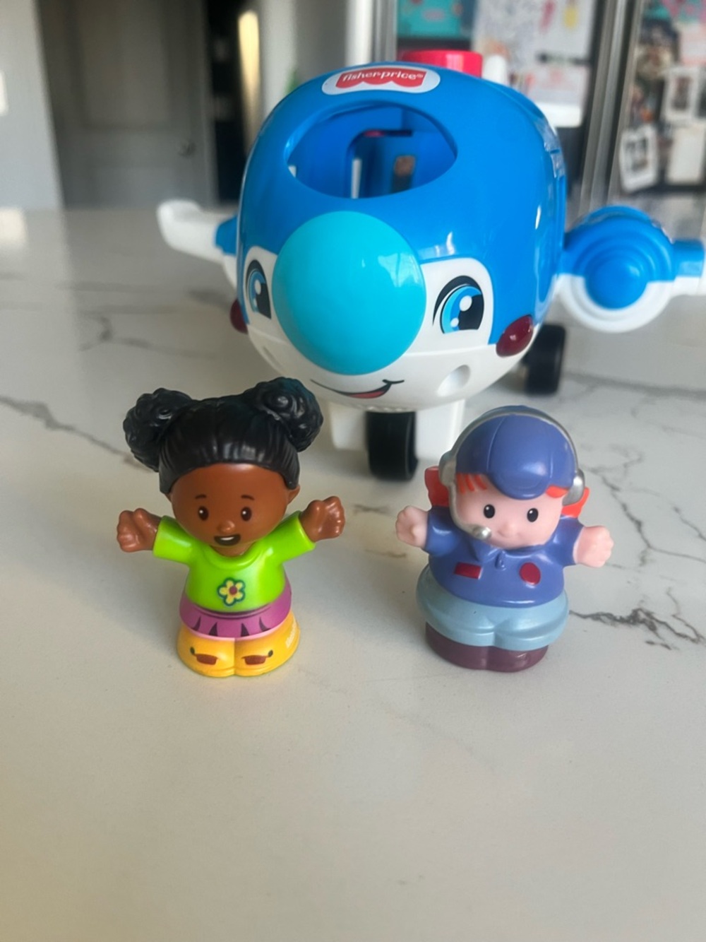 Fisher-Price Blue Airplane Playset with Green & Purple Little People